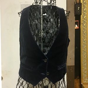 JCrew black velvet vest